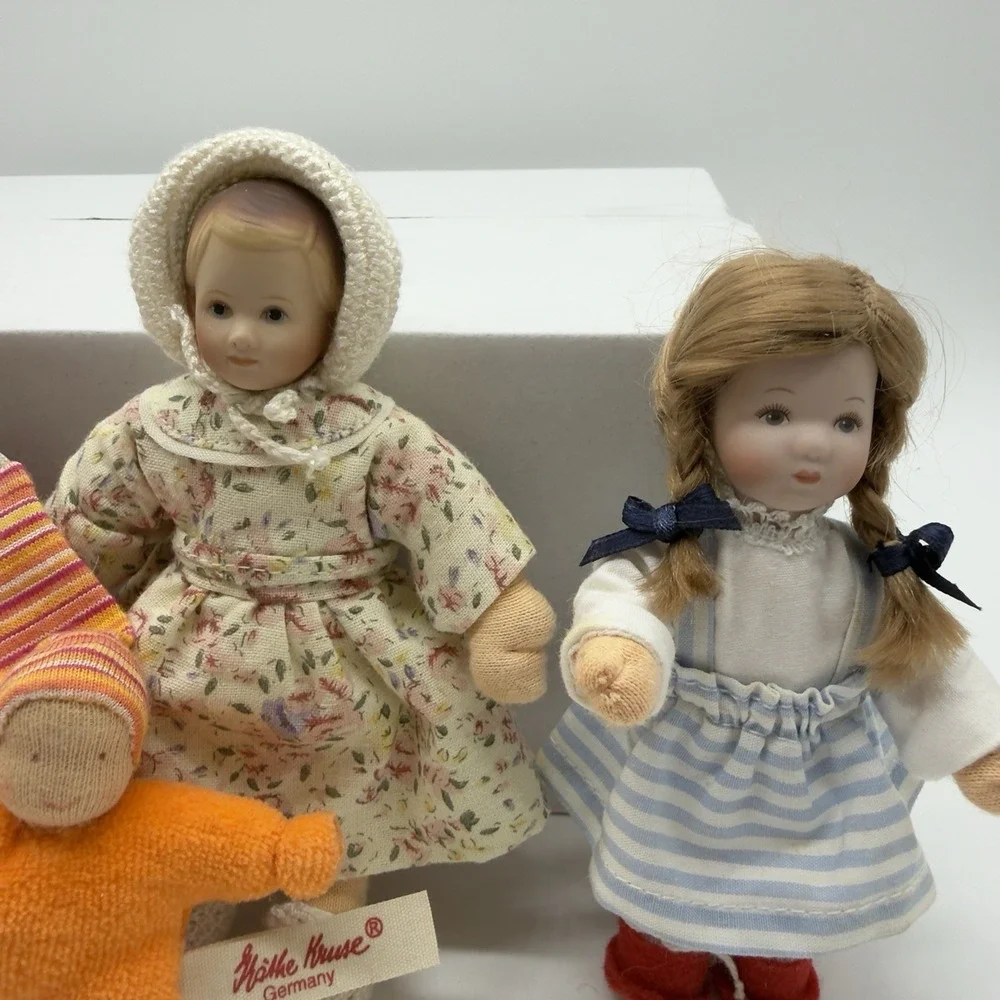 Lot of 5 Käthe Kruse‎ Club Edition 1:12 Miniature Porcelain Dollhouse Dolls Mint